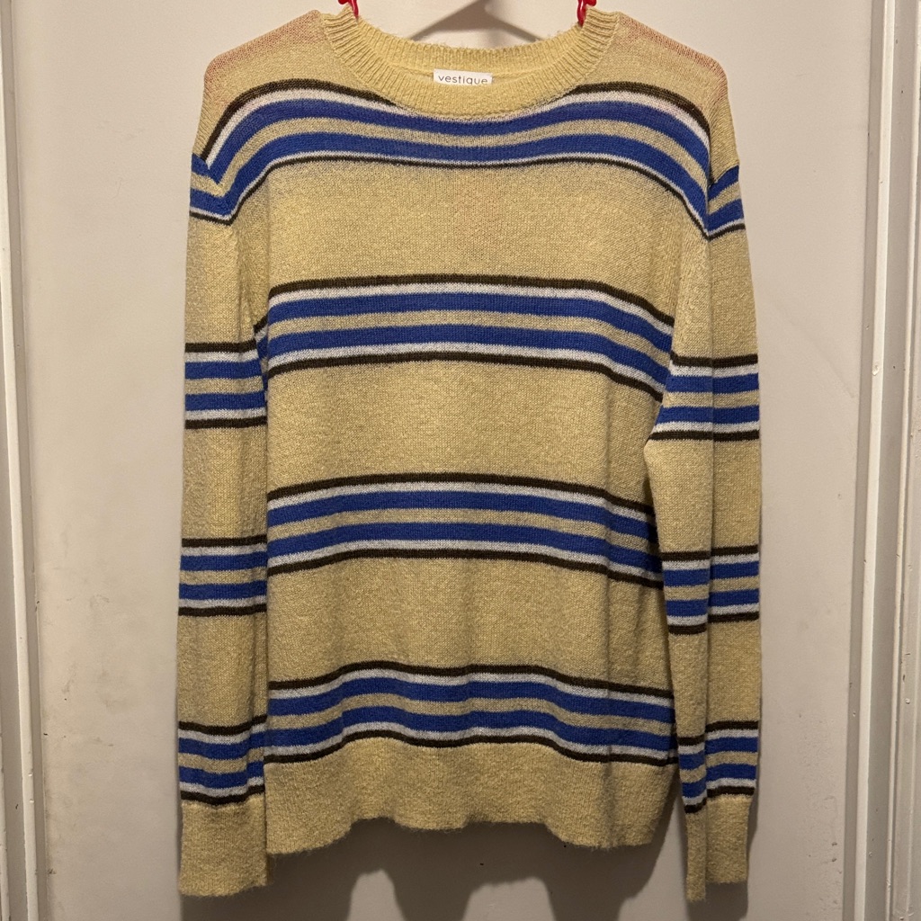 Vestique Crewneck Sweater With Blue And Black Stripes